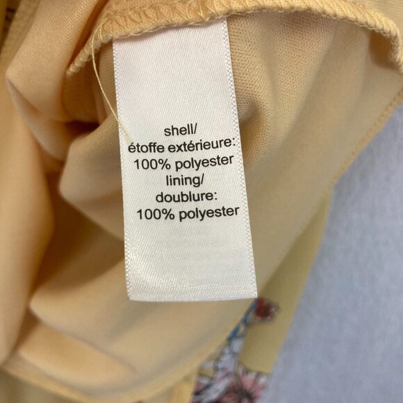 Floral Hi Low Cold Shoulder Maxi Dress Womens Medium M Butter Yellow Boho Flowy - Picture 11 of 16